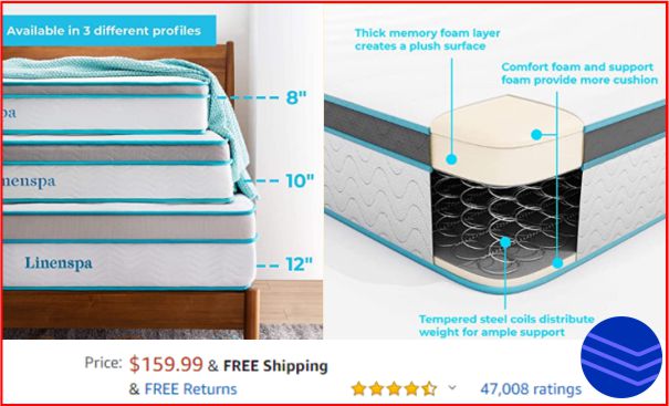 Innerspring Hybrid Mattress Twin Memory Foam