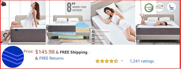 Twin Mattress, 8-Inch Foam Mattress in a Box