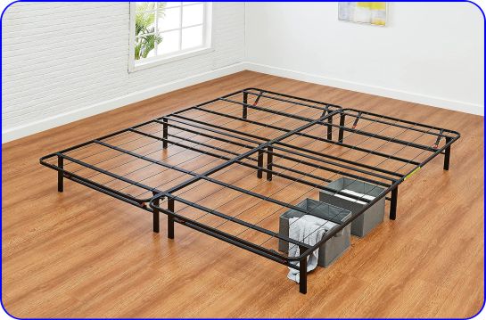 Foldable Black Metal Bed Frame