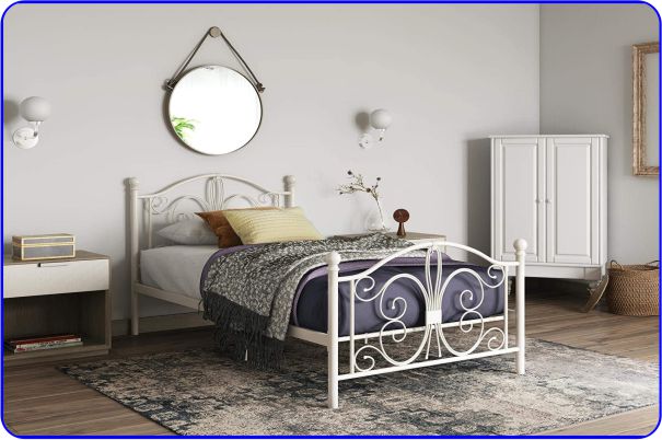 DHP Bombay White Metal Bed Frame